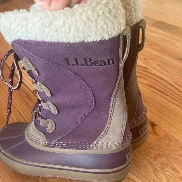NWOT L.L. Bean purple suede leather snow  boots - Picture 4 of 6